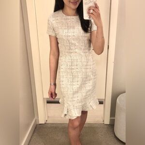 Ann Taylor Cream Tweed Mini Dress